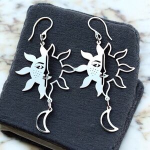 🆕 Sun and Moon Laser Etched Earrings